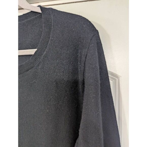 J. Crew Teddie Pullover Sweater women's size XL black cotton Merino Wool - Picture 2 of 5